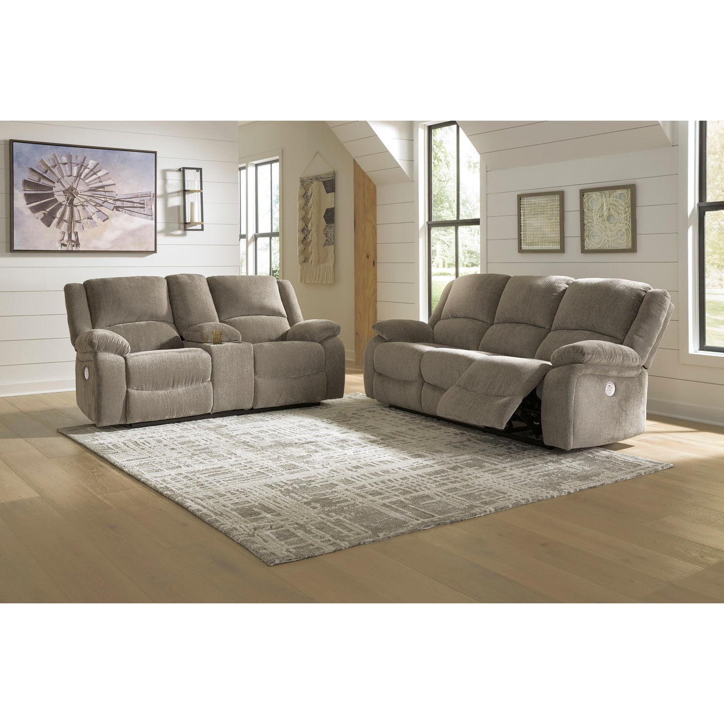 Signature Design by Ashley Draycoll Power Reclining Fabric Loveseat 7650596