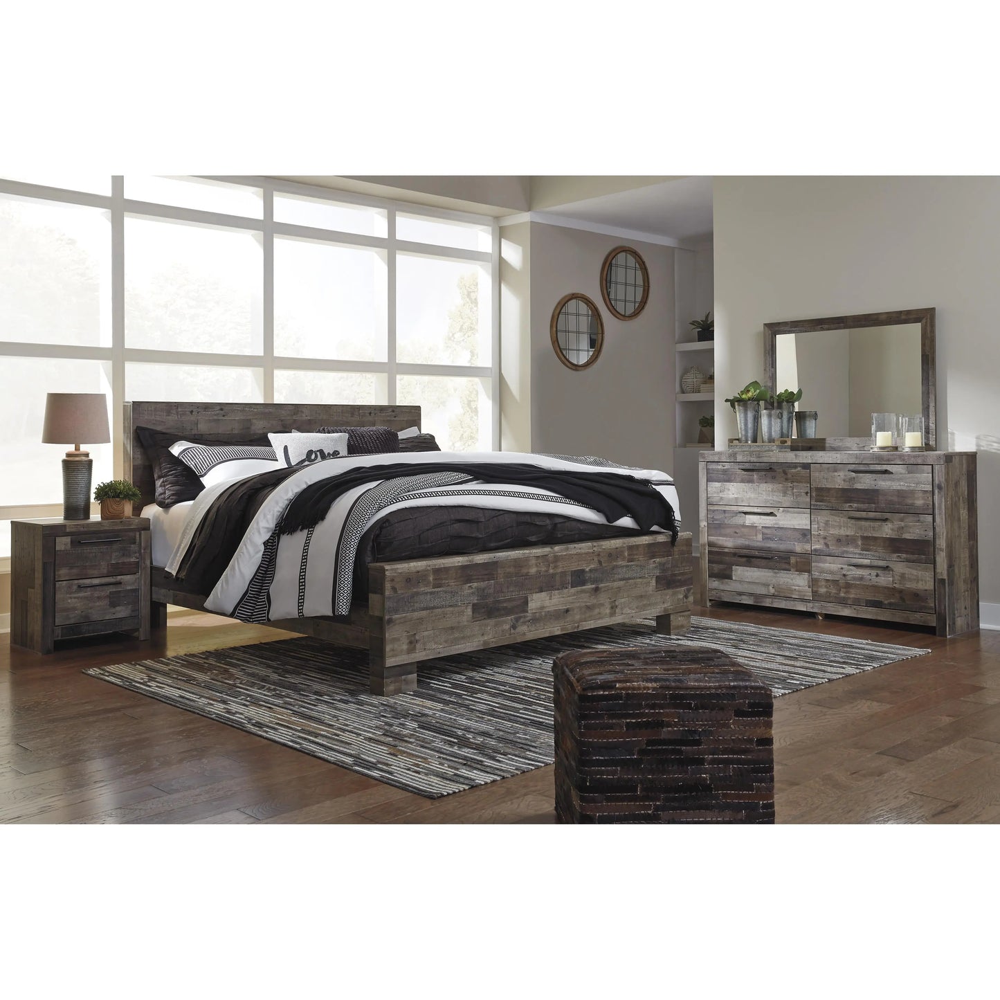 Benchcraft Derekson 6-Drawer Dresser with Mirror B200-31/B200-36