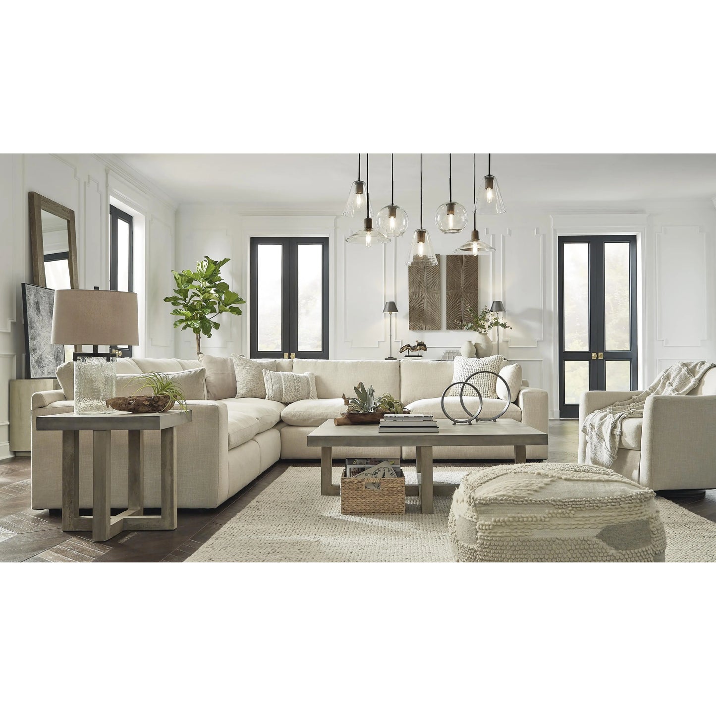 Benchcraft Elyza Fabric 5 pc Sectional 1000646/1000646/1000664/1000665/1000677