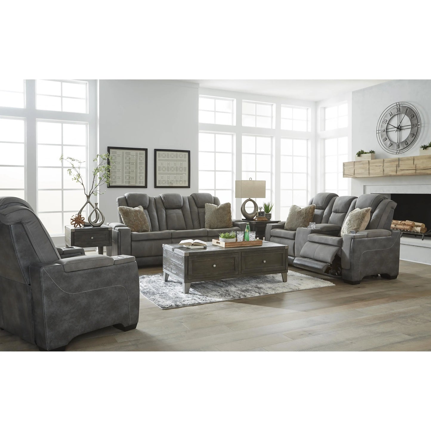 Signature Design by Ashley Next-Gen DuraPella Power Reclining Leather Look Sofa 2200415