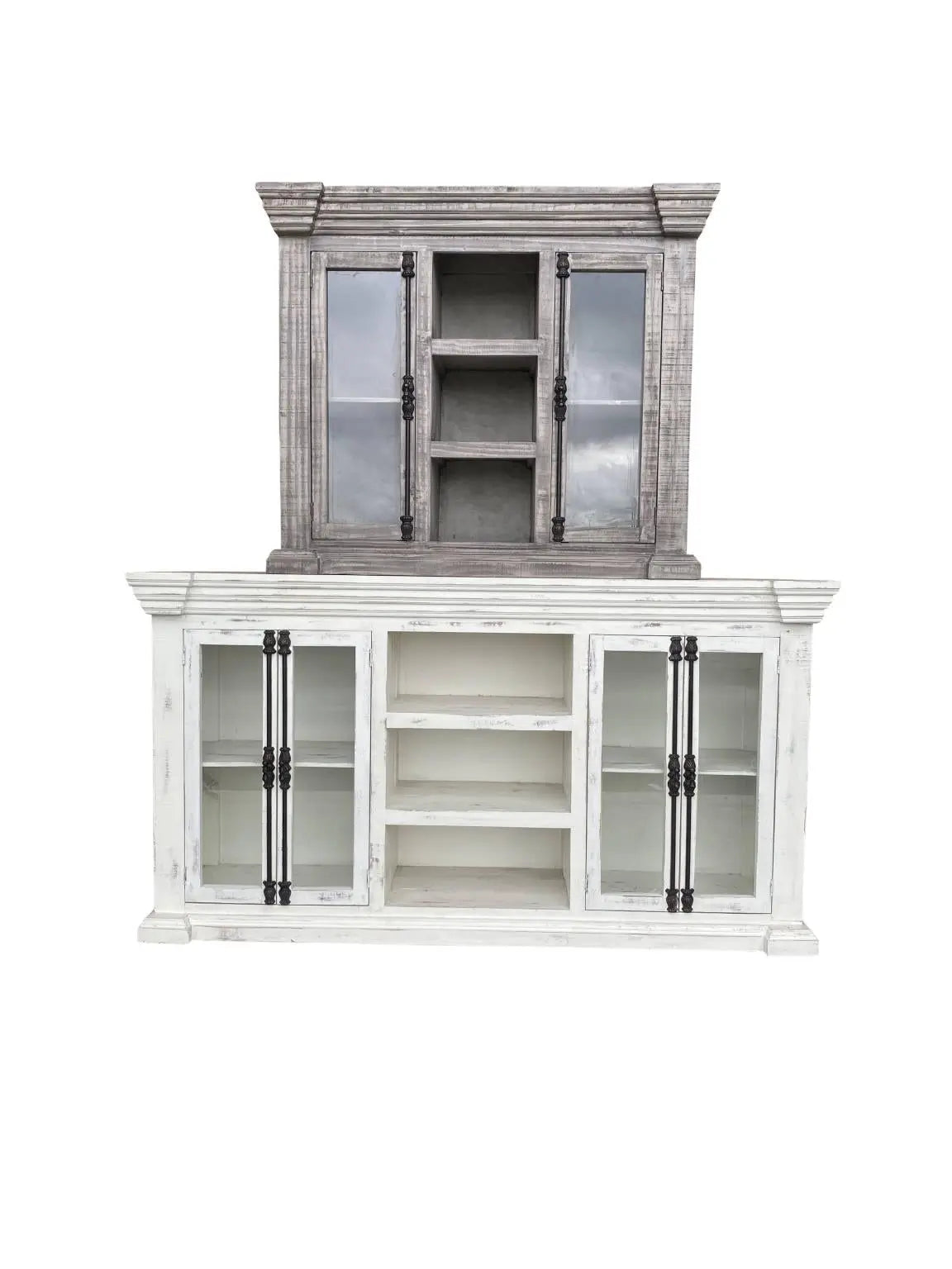 Maverick Buffet 2 Door W.Glass Granite Vintage LLC