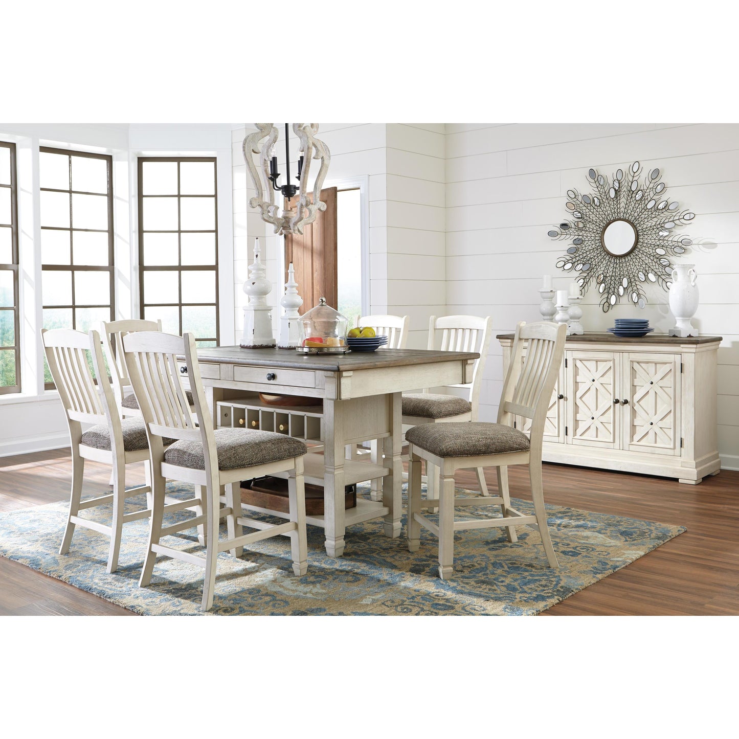 Signature Design by Ashley Bolanburg D647D4 5 pc Counter Height Dining Set IMAGE 2