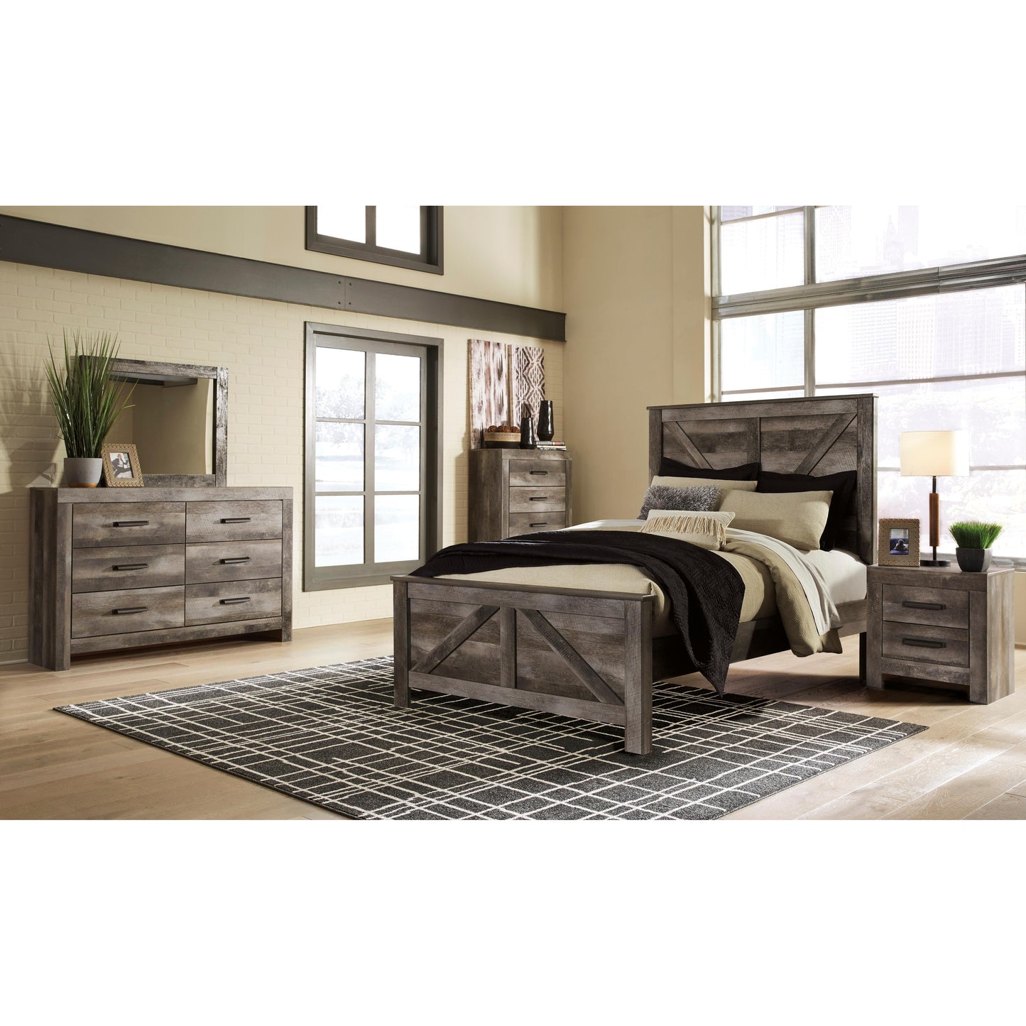 Signature Design by Ashley Wynnlow B440 5 pc Queen Crossbuck Panel Bedroom Set IMAGE 1