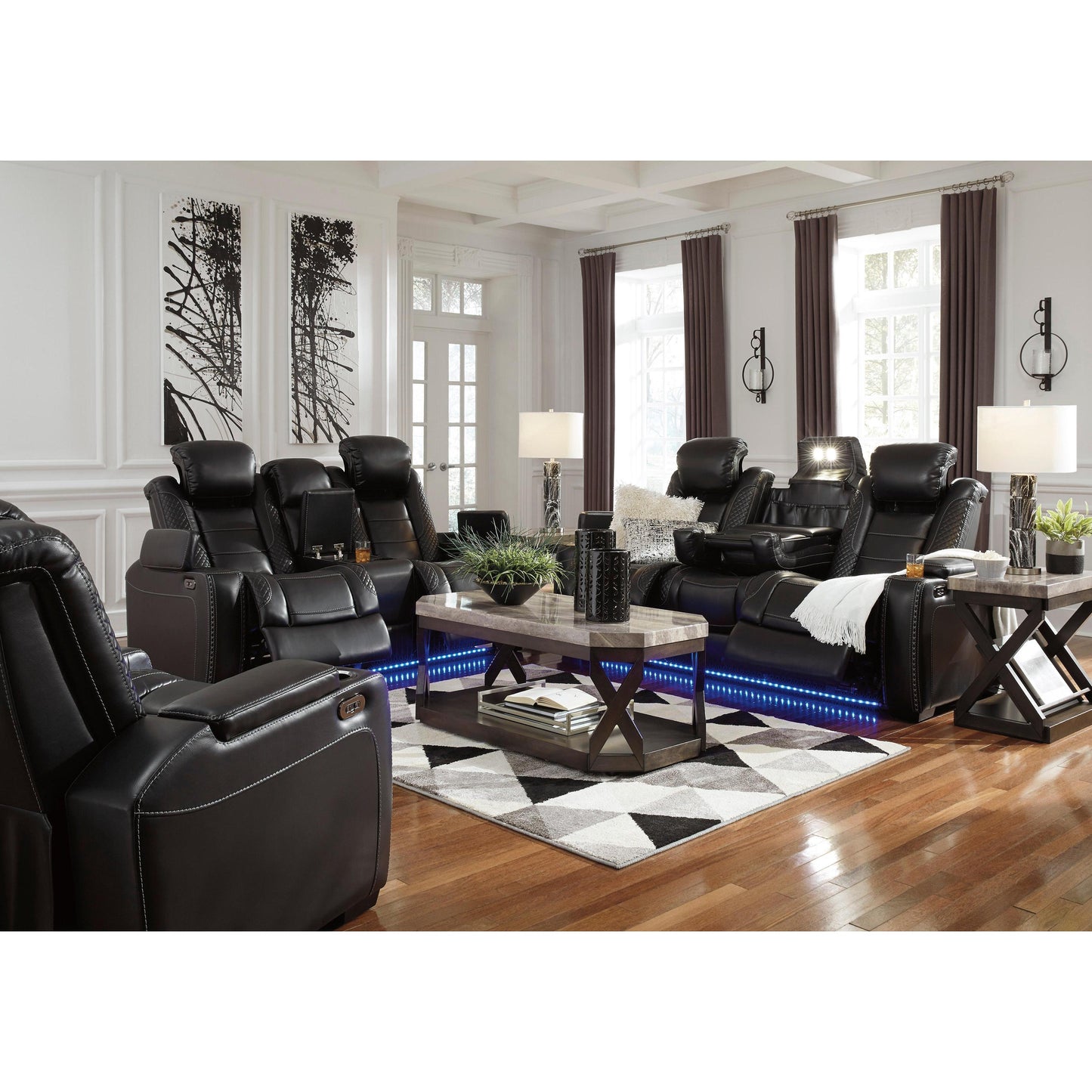 Signature Design by Ashley Party Time 37003 3 pc Power Reclining Living Room Set IMAGE 2