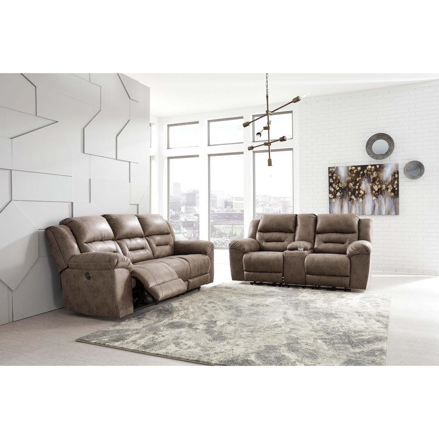 Signature Design by Ashley Stoneland 39905U3 2 pc Power Reclining Living Room Set IMAGE 2