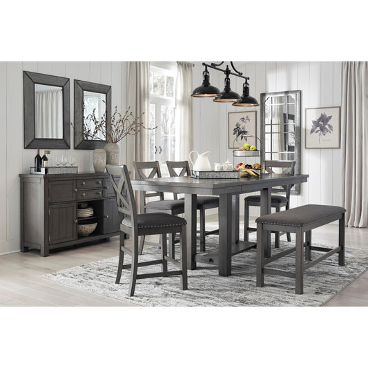 Signature Design by Ashley Myshanna D629D4 6 pc Counter Height Dining Set IMAGE 1