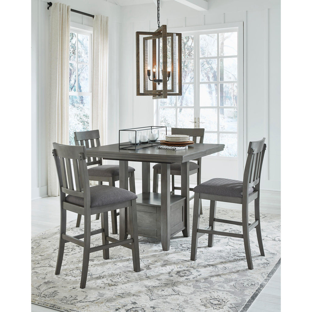  Signature Design by Ashley Hallanden D589D3 5 pc Counter Height Dining Set IMAGE 1