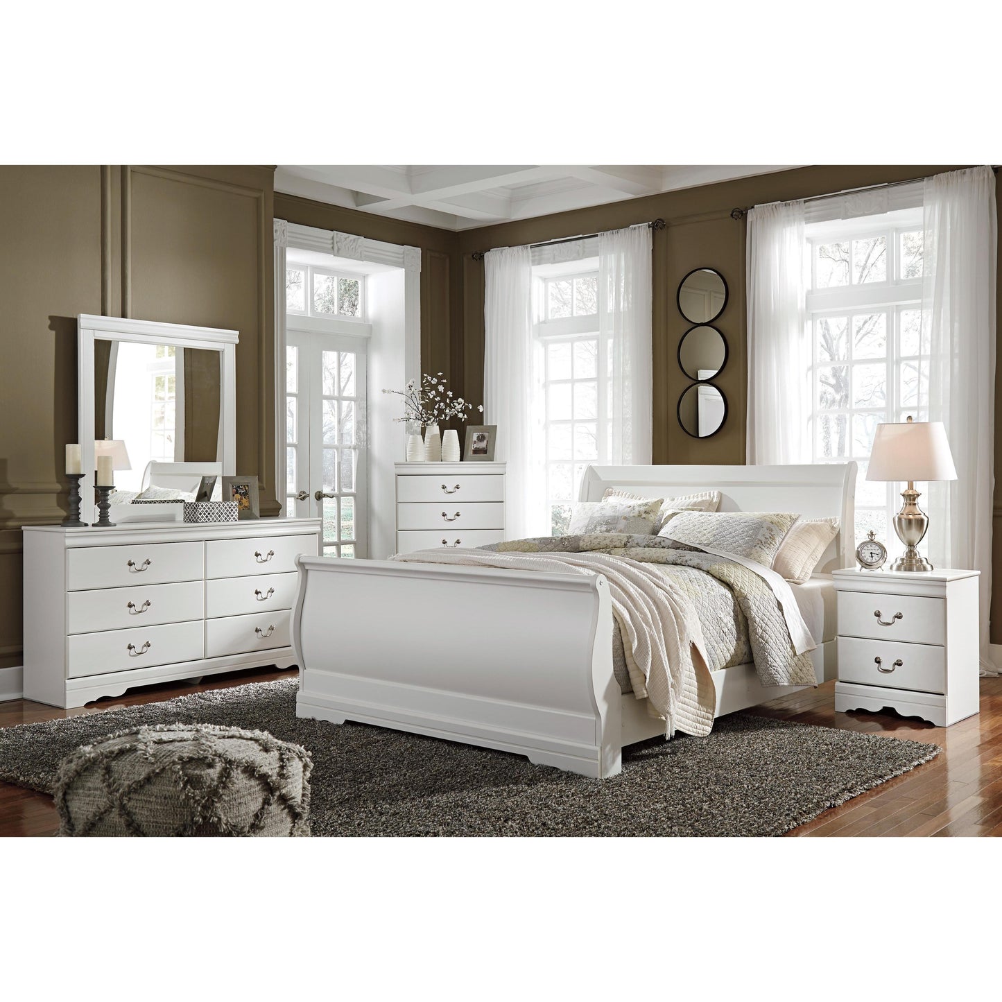 Signature Design by Ashley Anarasia B129 7 pc Queen Sleigh Bedroom Set IMAGE 1