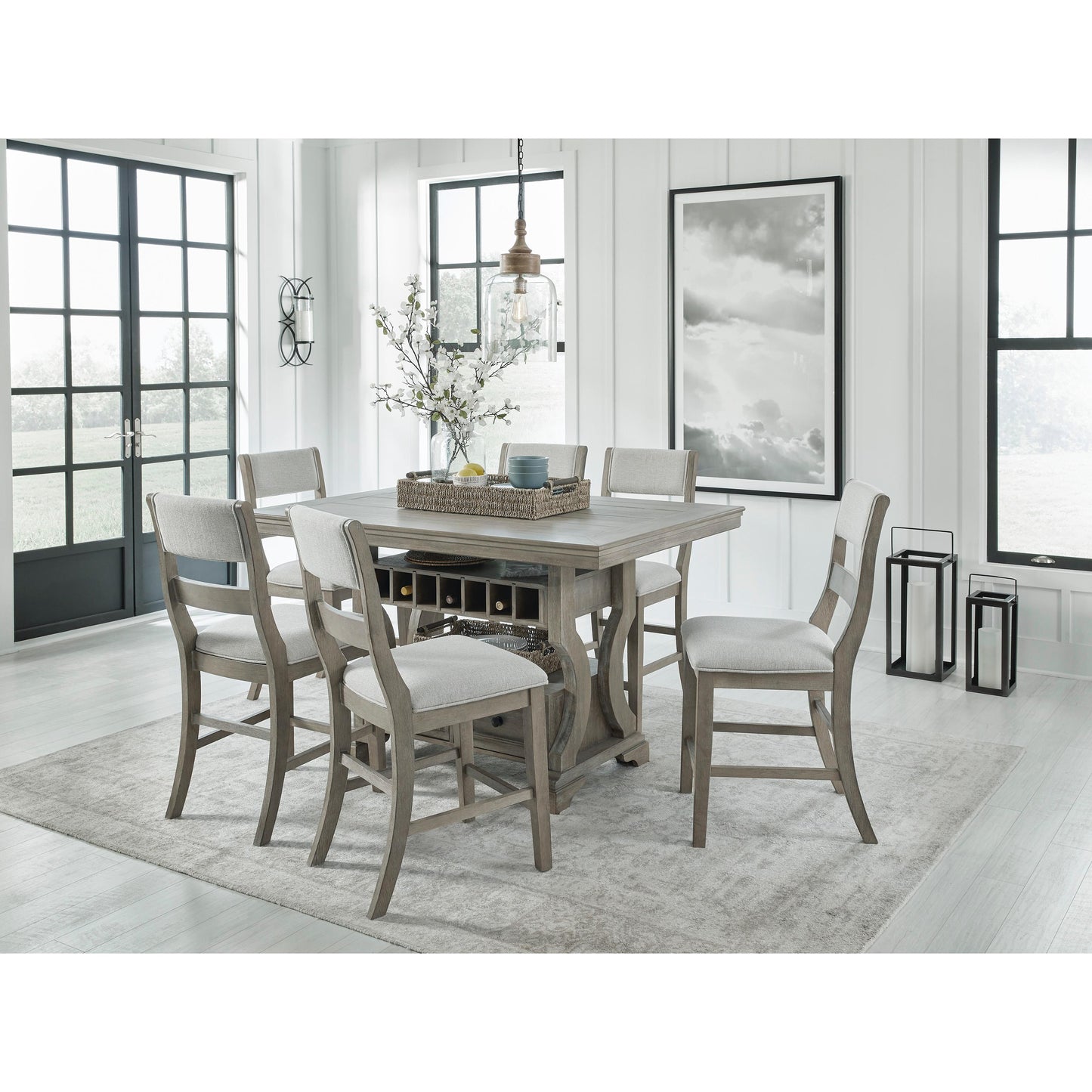 Signature Design by Ashley Moreshire D799 7 pc Counter Height Dining Set IMAGE 1
