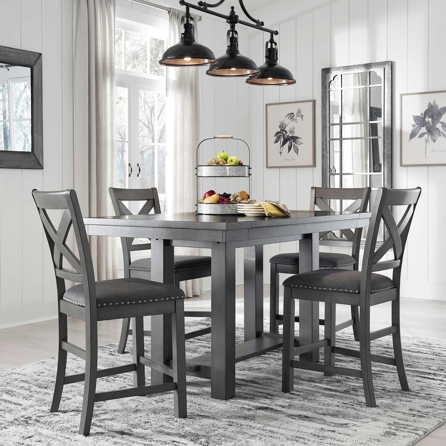 Signature Design by Ashley Myshanna D629D7 5 pc Counter Height Dining Set IMAGE 1