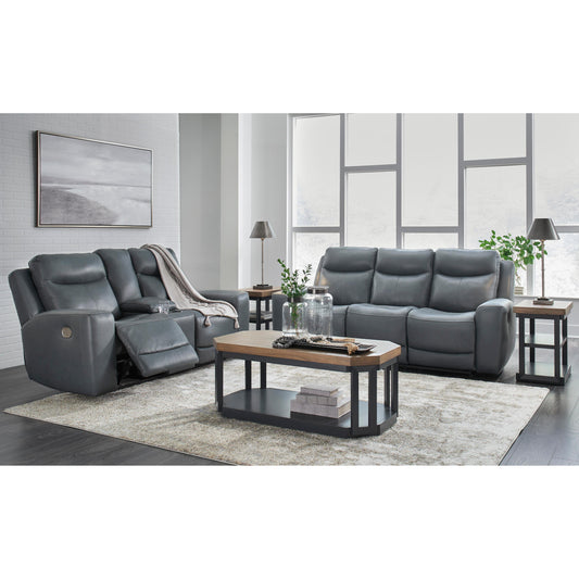  Signature Design by Ashley Mindanao U59504U1 2 pc Power Reclining Living Room Set - Steel IMAGE 1