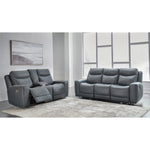  Signature Design by Ashley Mindanao U59504U1 2 pc Power Reclining Living Room Set - Steel IMAGE 3