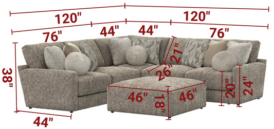 Turner Sectional by Jackson Catnapper W/Ottoman 3145 1901/28 American Furniture of Slidell