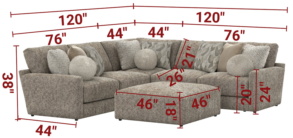 Turner Sectional by Jackson Catnapper W/Ottoman 3145 1901/28 American Furniture of Slidell