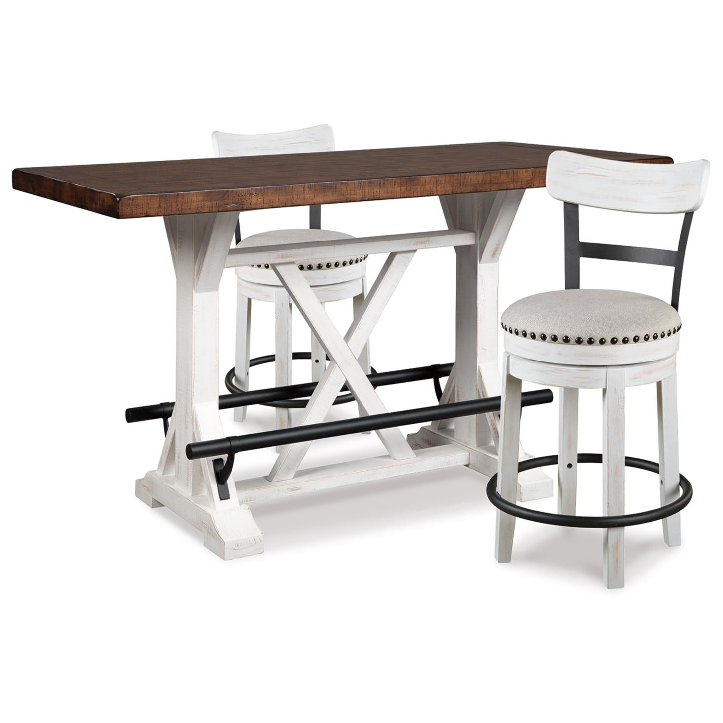 Signature Design by Ashley Valebeck D546D13 3 pc Counter Height Dining Set IMAGE 1