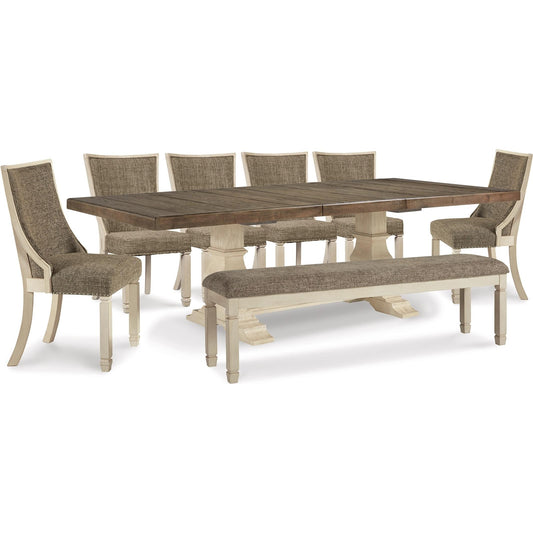  Signature Design by Ashley Bolanburg D647D31 8 pc Dining Set IMAGE 1
