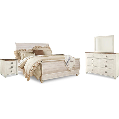  Signature Design by Ashley Willowton B267B46 7 pc King Sleigh Bedroom Set IMAGE 1