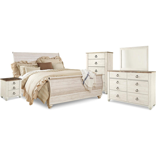  Signature Design by Ashley Willowton B267B61 7 pc King Sleigh Bedroom Set IMAGE 1