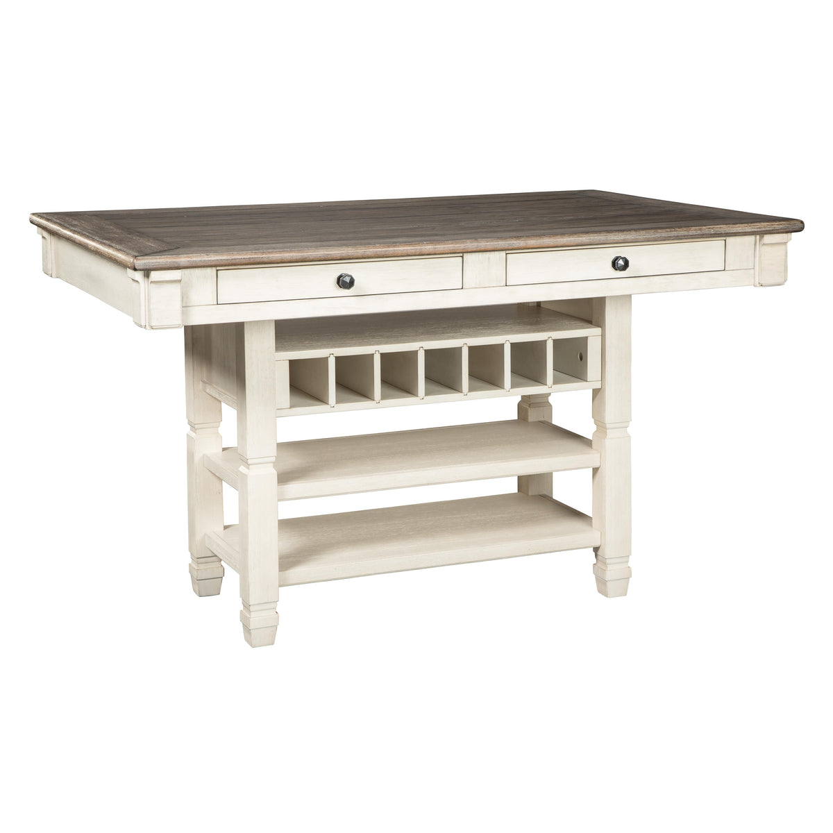  Signature Design by Ashley Bolanburg Counter Height Dining Table with Pedestal Base D647-32 IMAGE 2