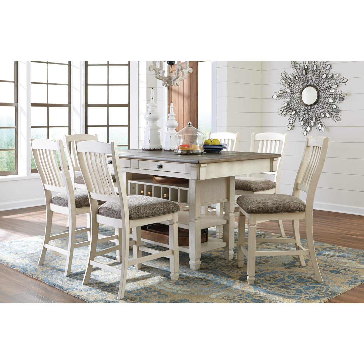  Signature Design by Ashley Bolanburg Counter Height Dining Table with Pedestal Base D647-32 IMAGE 7