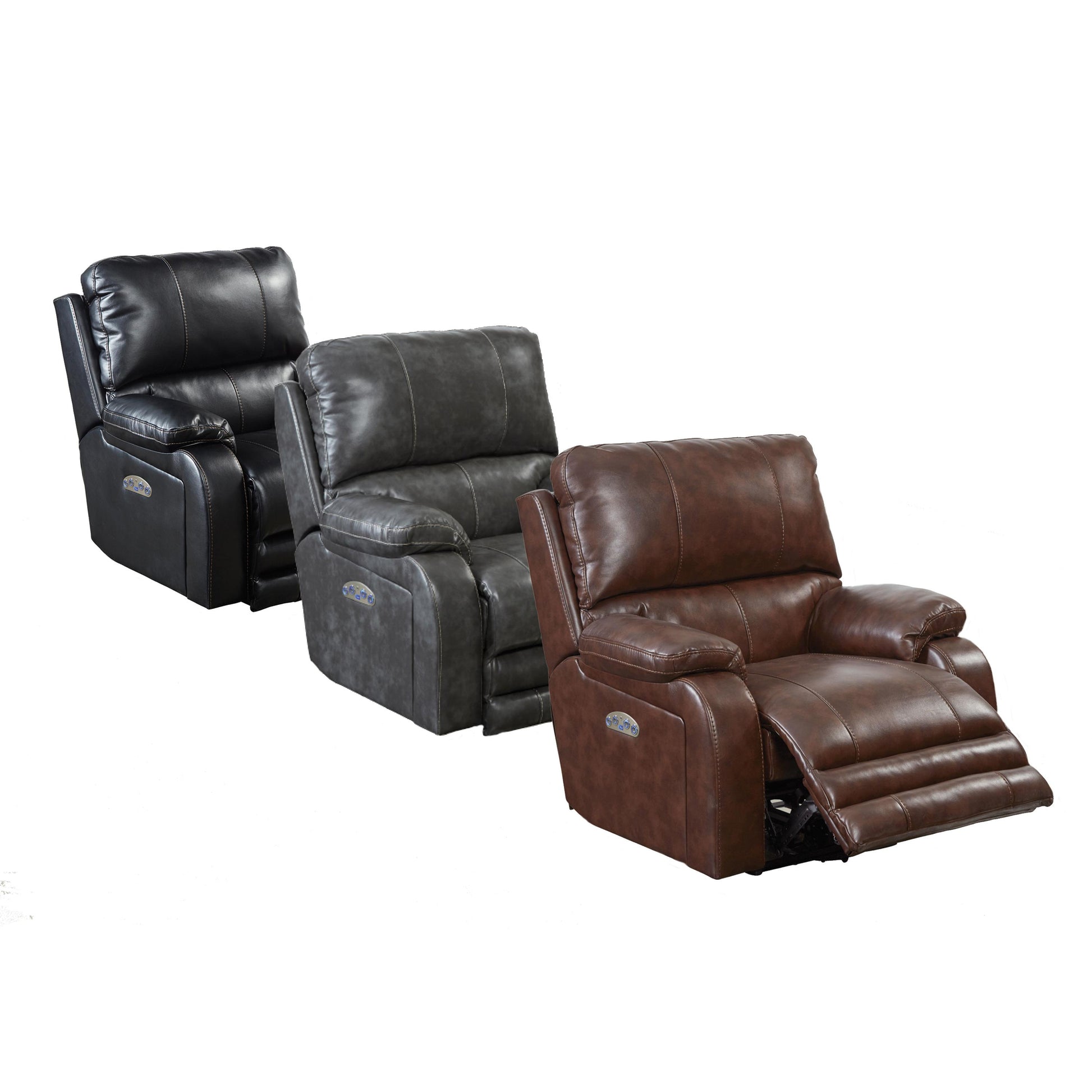  Catnapper Thornton Power Leather Look Recliner 64762-7 1152-08/1252-08 IMAGE 4