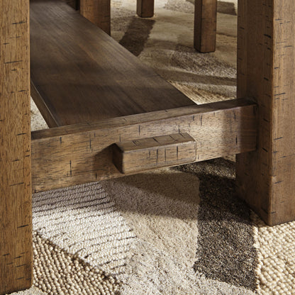  Signature Design by Ashley Moriville Counter Height Dining Table with Pedestal Base D631-32 IMAGE 2