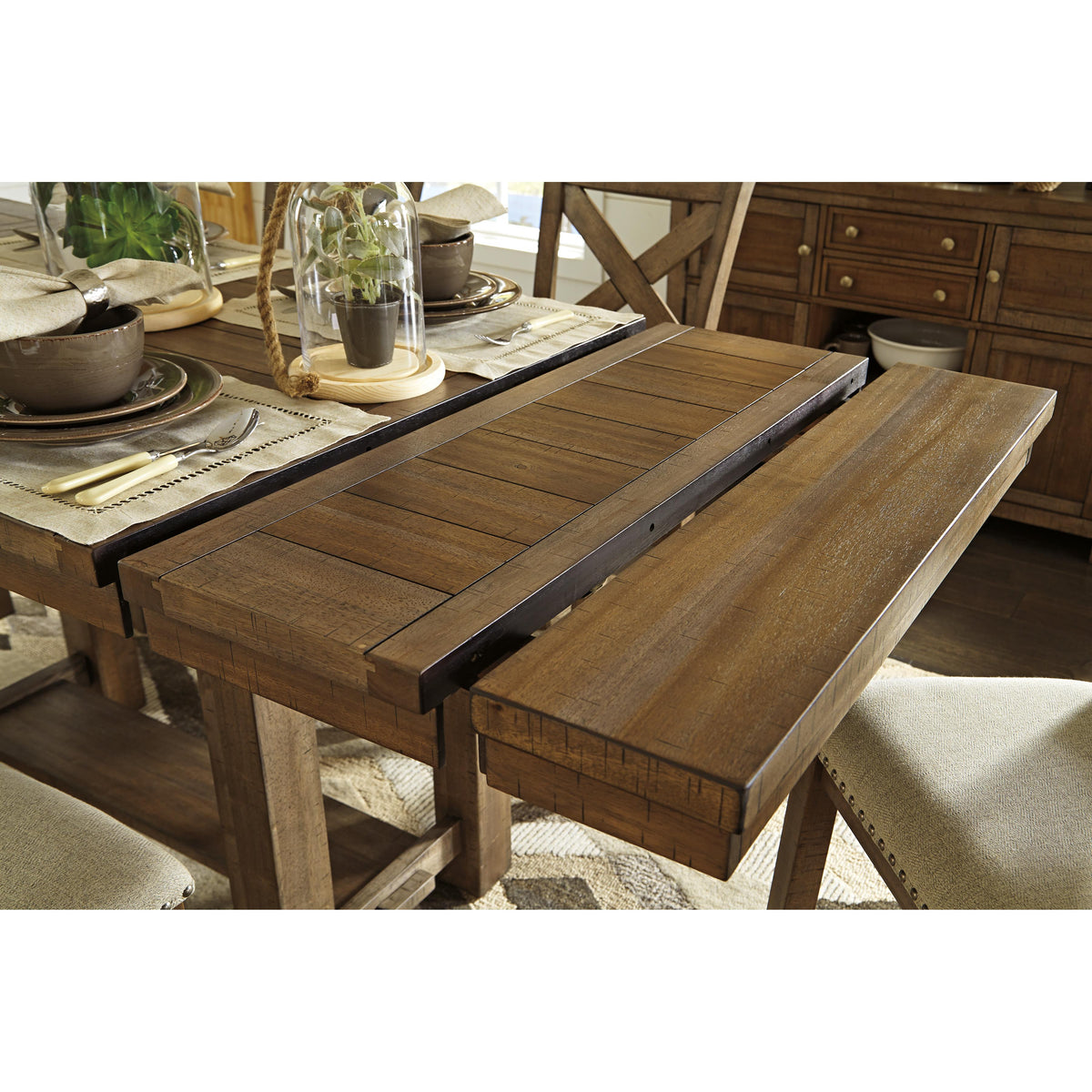  Signature Design by Ashley Moriville Counter Height Dining Table with Pedestal Base D631-32 IMAGE 3