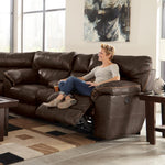 Catnapper Milan Power Reclining Leather Loveseat with Console 64349 1283-09/3083-09 IMAGE 1