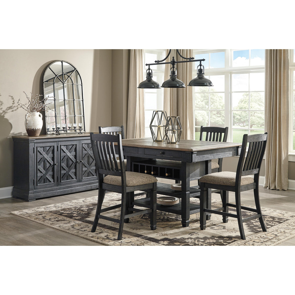  Signature Design by Ashley Tyler Creek Counter Height Dining Table with Pedestal Base D736-32 IMAGE 6