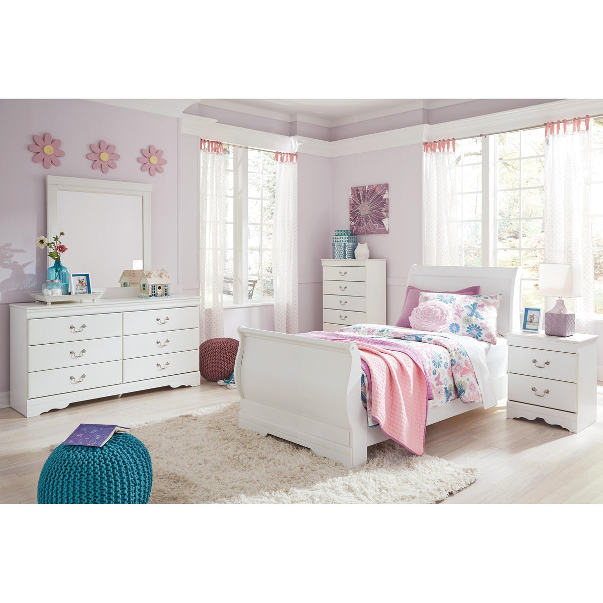  Signature Design by Ashley Anarasia B129B1 Twin Sleigh Bed IMAGE 5