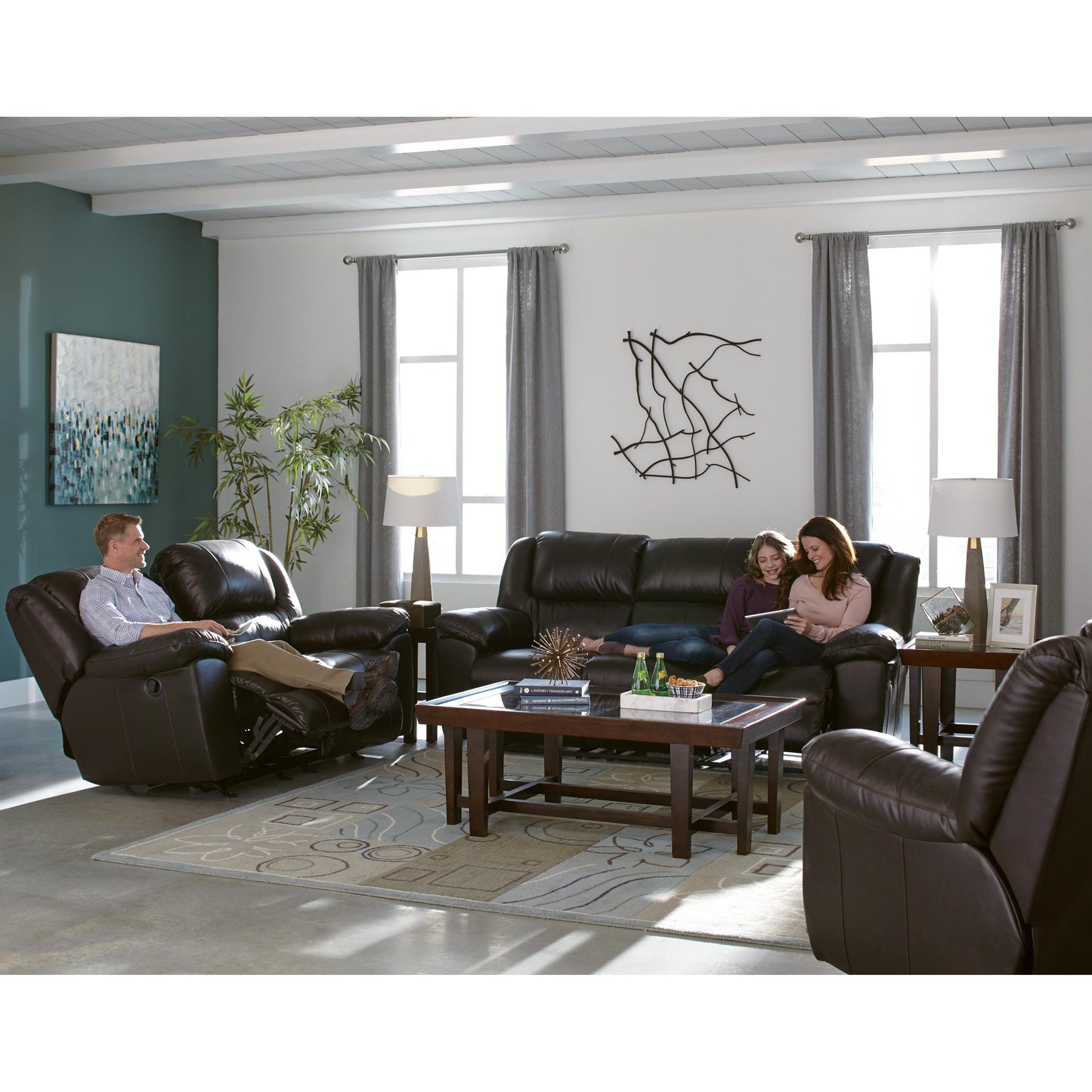 Catnapper Transformer II Reclining Leather Loveseat 4912-2 1284-29/3084-29 IMAGE 2