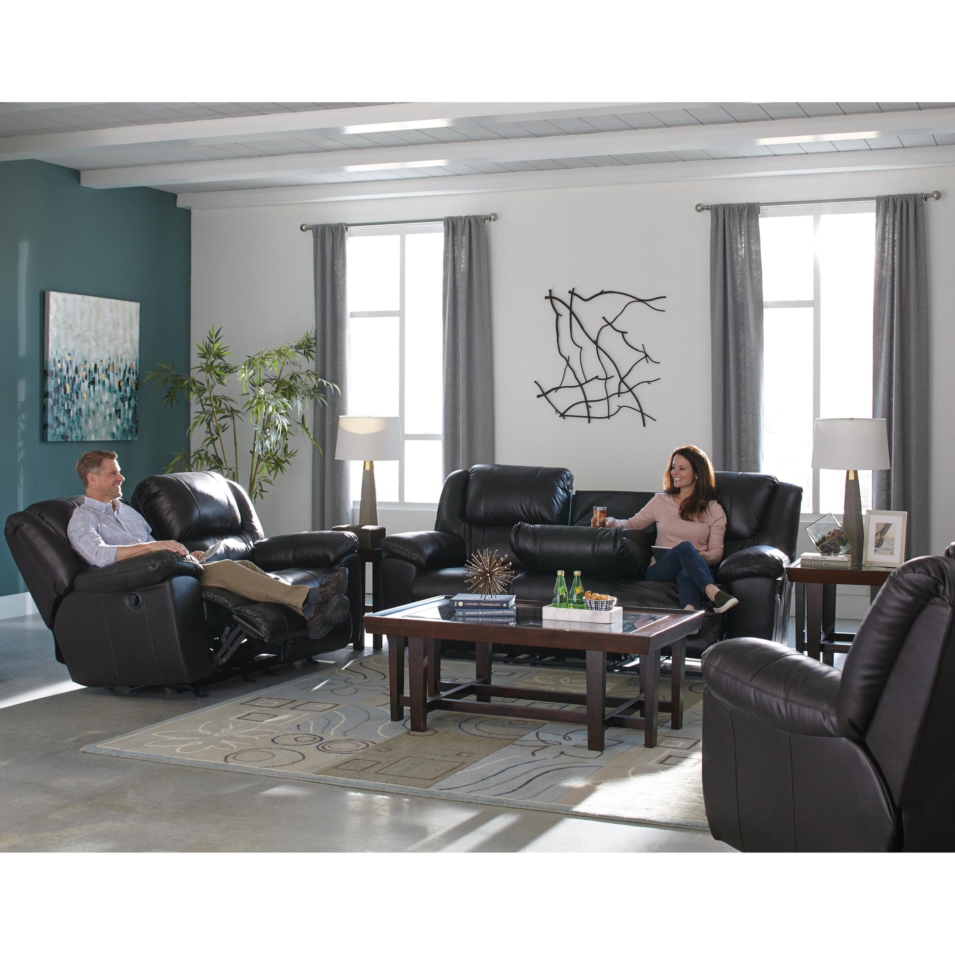 Catnapper Transformer II Reclining Leather Loveseat 4912-2 1284-29/3084-29 IMAGE 3
