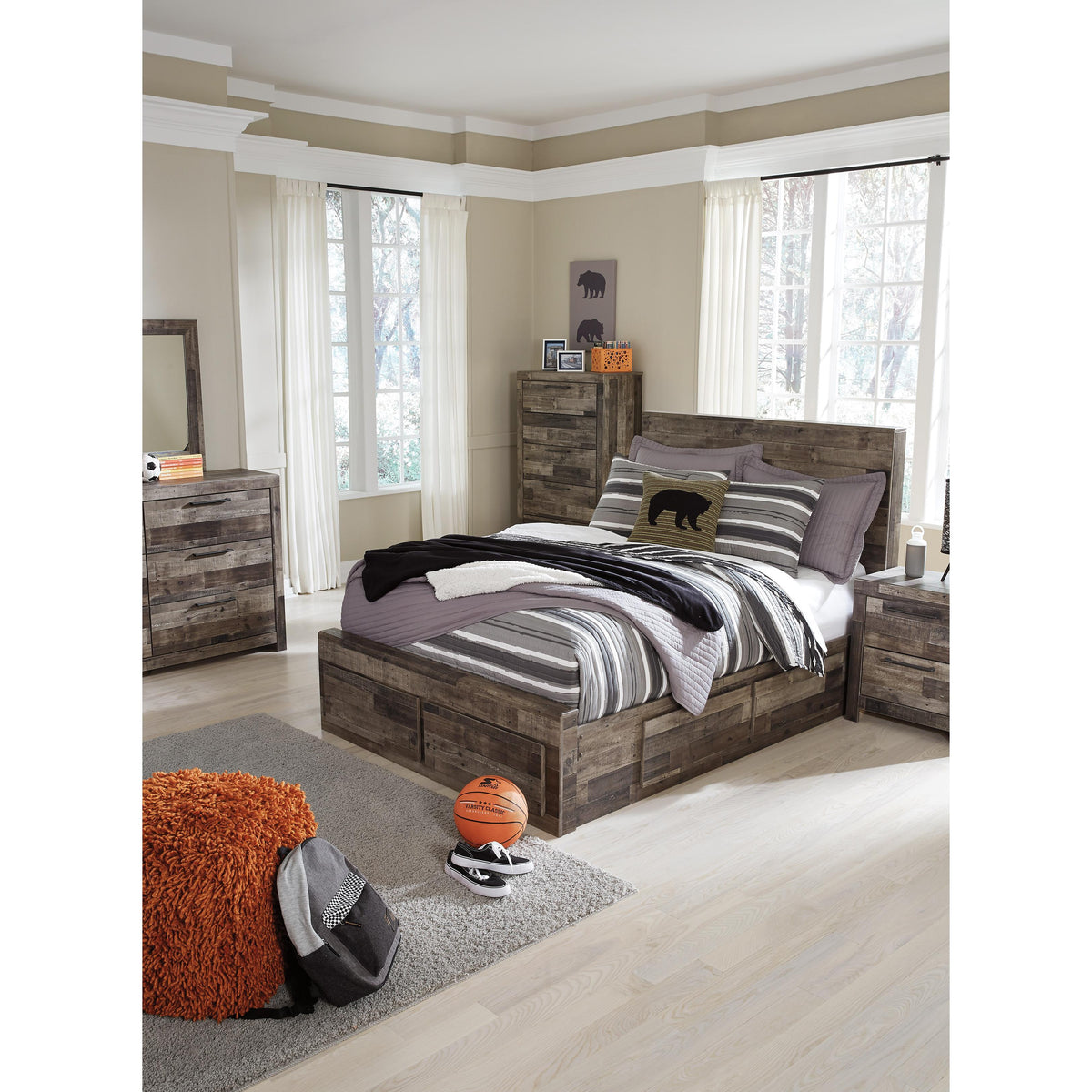  Benchcraft Derekson B200B10 Full Panel Bed with 6 Storage Drawers IMAGE 6