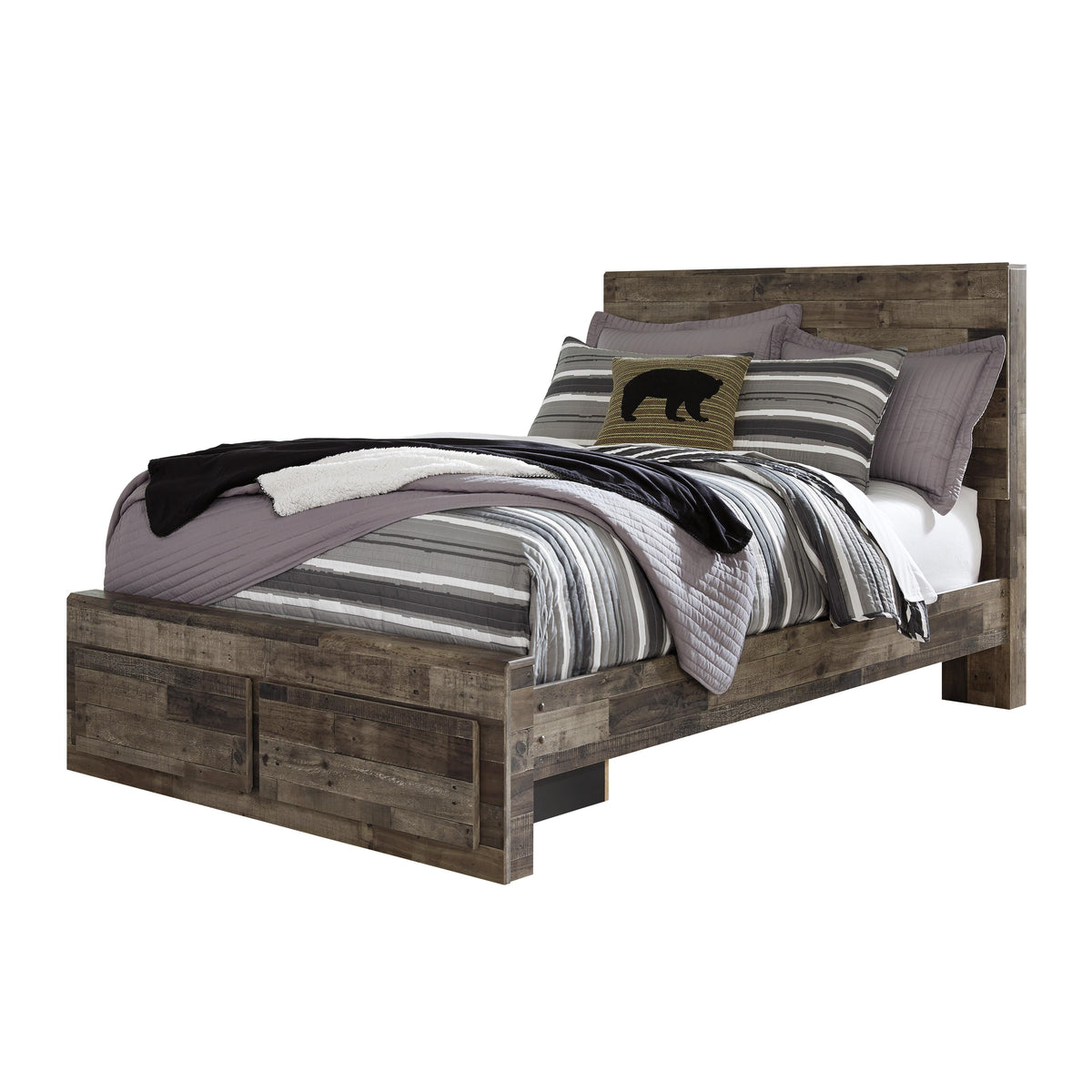  Benchcraft Derekson B200B16 Full Panel Bed with 2 Storage Drawers IMAGE 1