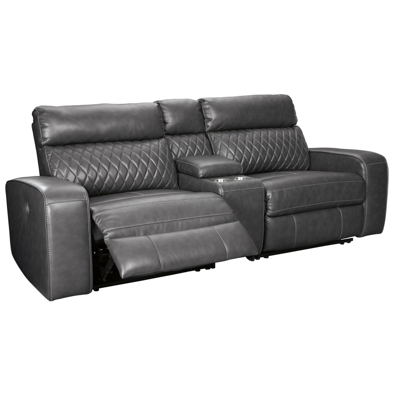 Signature Design by Ashley Samperstone Power Reclining Leather Look 3 pc Sectional 5520358/5520357/5520362 IMAGE 2