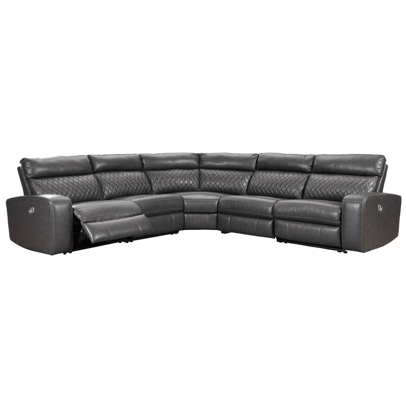 Signature Design by Ashley Samperstone Power Reclining Leather Look 5 pc Sectional 5520358/5520319/5520377/5520346/5520362 IMAGE 2