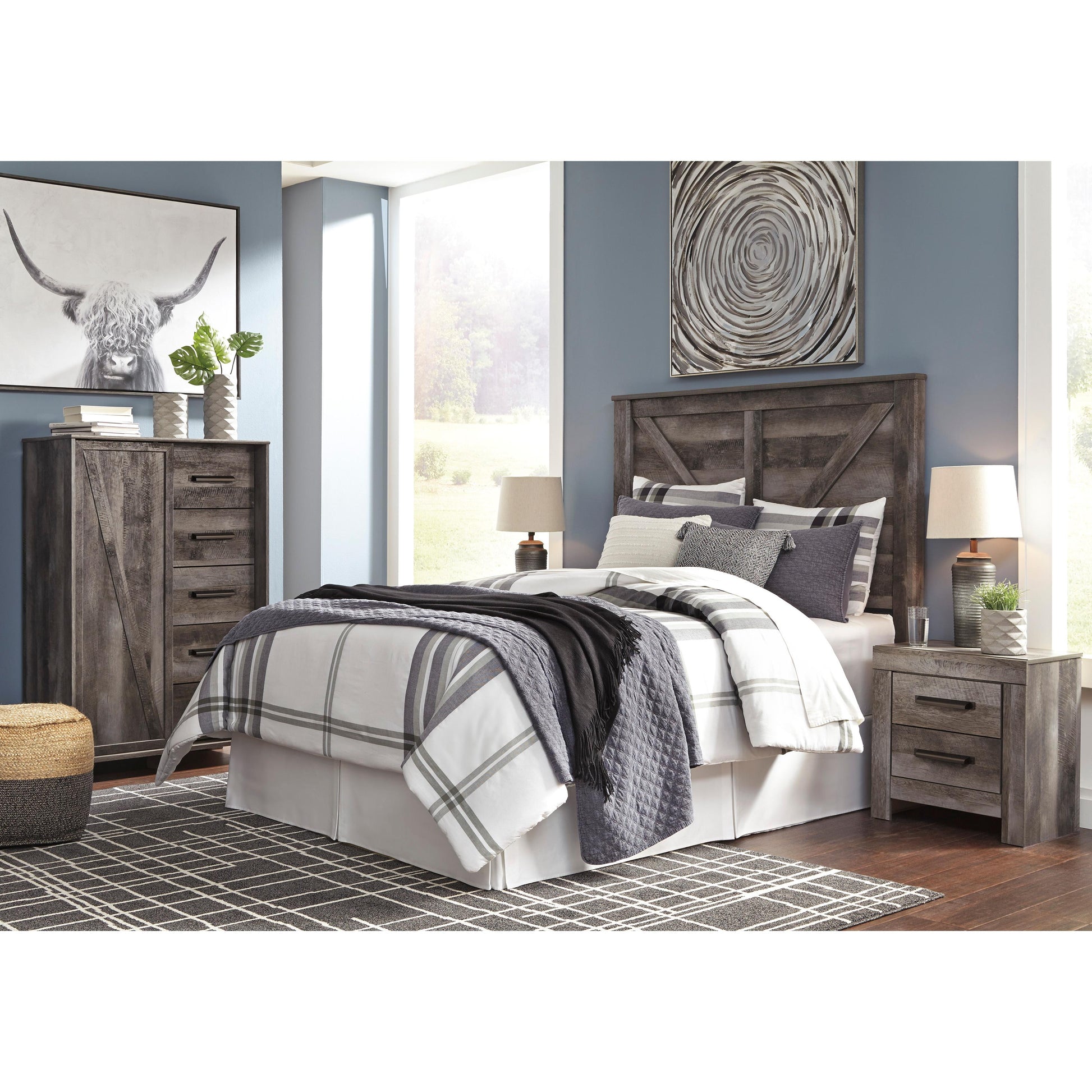  Signature Design by Ashley Wynnlow B440-57 Queen Crossbuck Panel Headboard IMAGE 5