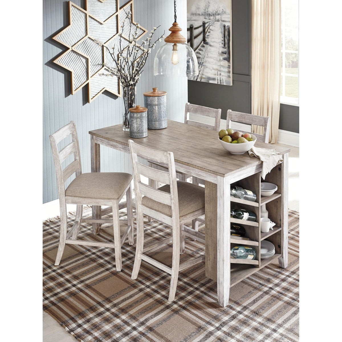  Signature Design by Ashley Skempton Counter Height Dining Table with Trestle Base D394-32 IMAGE 4