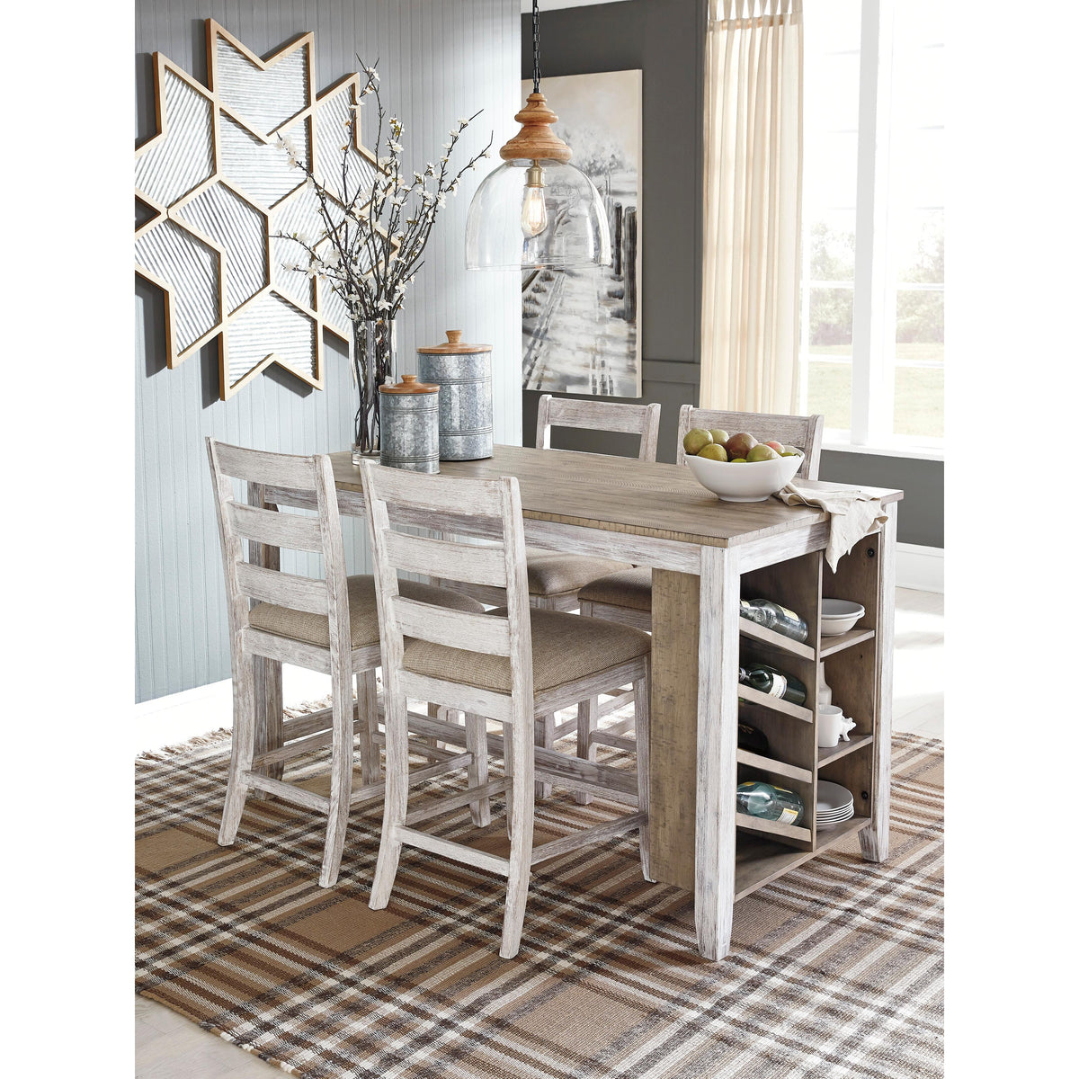  Signature Design by Ashley Skempton Counter Height Dining Table with Trestle Base D394-32 IMAGE 5