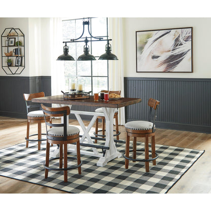  Signature Design by Ashley Valebeck Counter Height Dining Table with Trestle Base D546-13 IMAGE 6