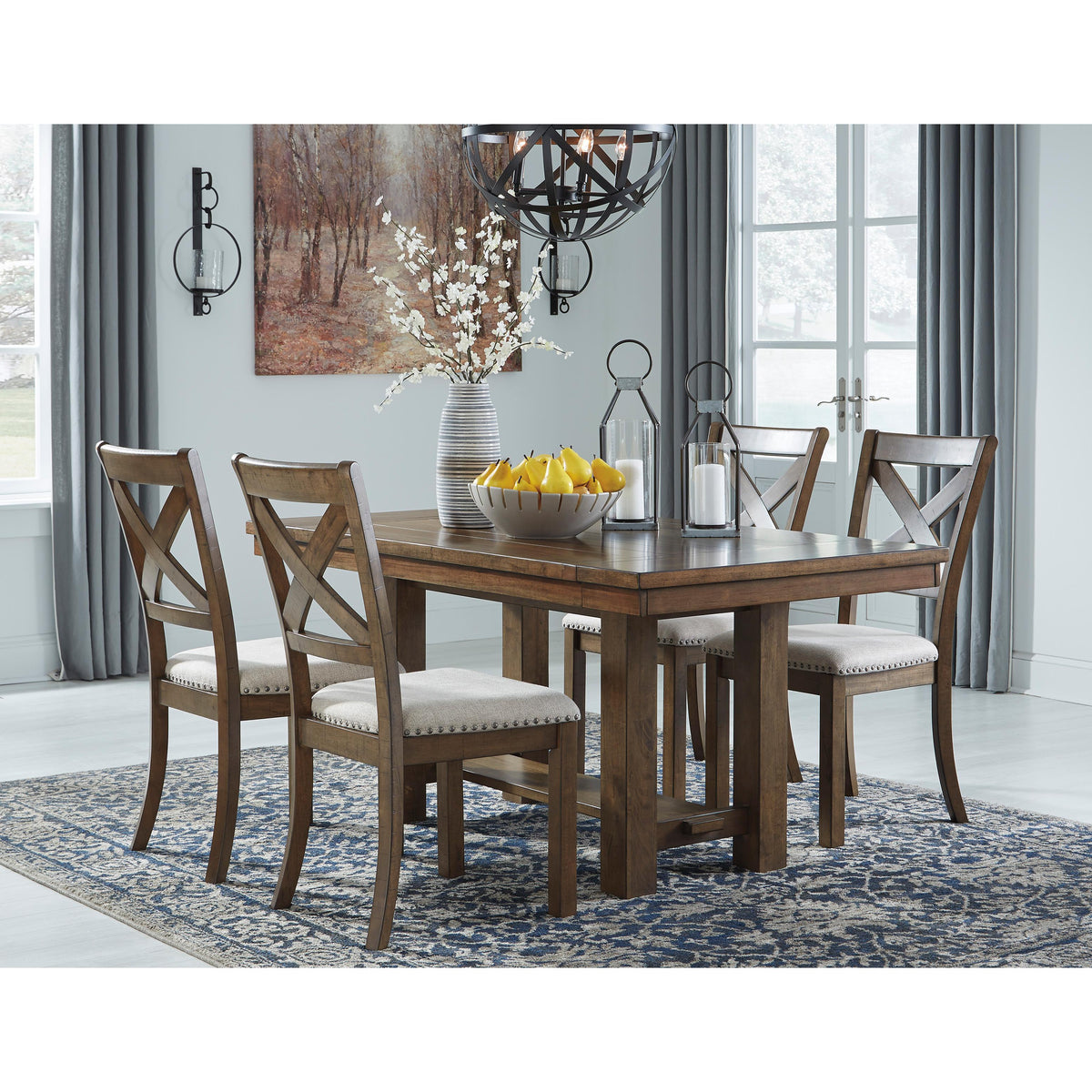  Signature Design by Ashley Moriville Dining Table with Trestle Base D631-45 IMAGE 9