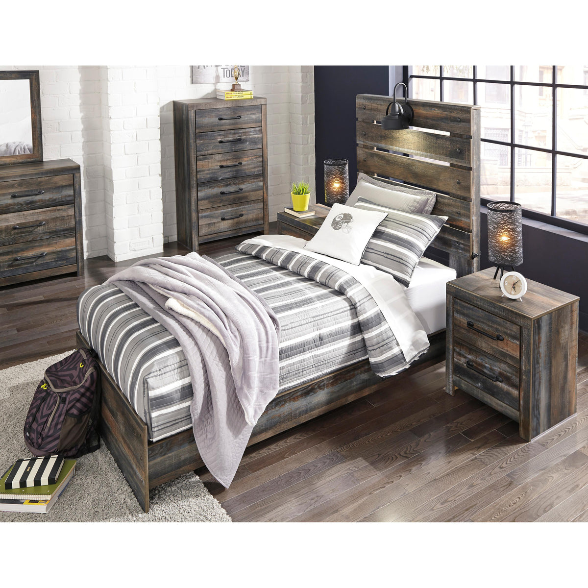  Signature Design by Ashley Drystan B211B2 Twin Panel Bed IMAGE 5