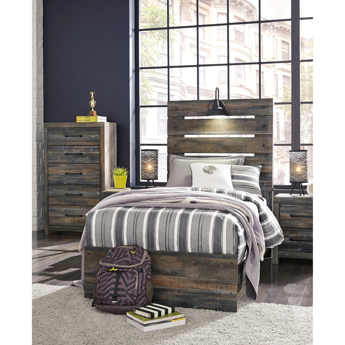  Signature Design by Ashley Drystan B211B2 Twin Panel Bed IMAGE 6