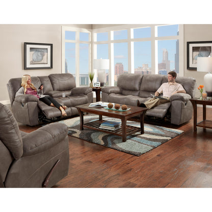  Catnapper Trent Power Reclining Fabric and Leather Look Loveseat with Console 61929 1153-18 IMAGE 4