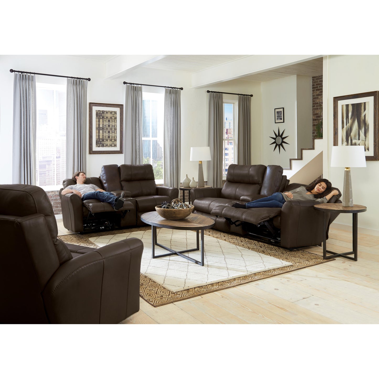  Catnapper Mara Power Reclining Leather Match Sofa 874751 1225-09/3025-09 IMAGE 5
