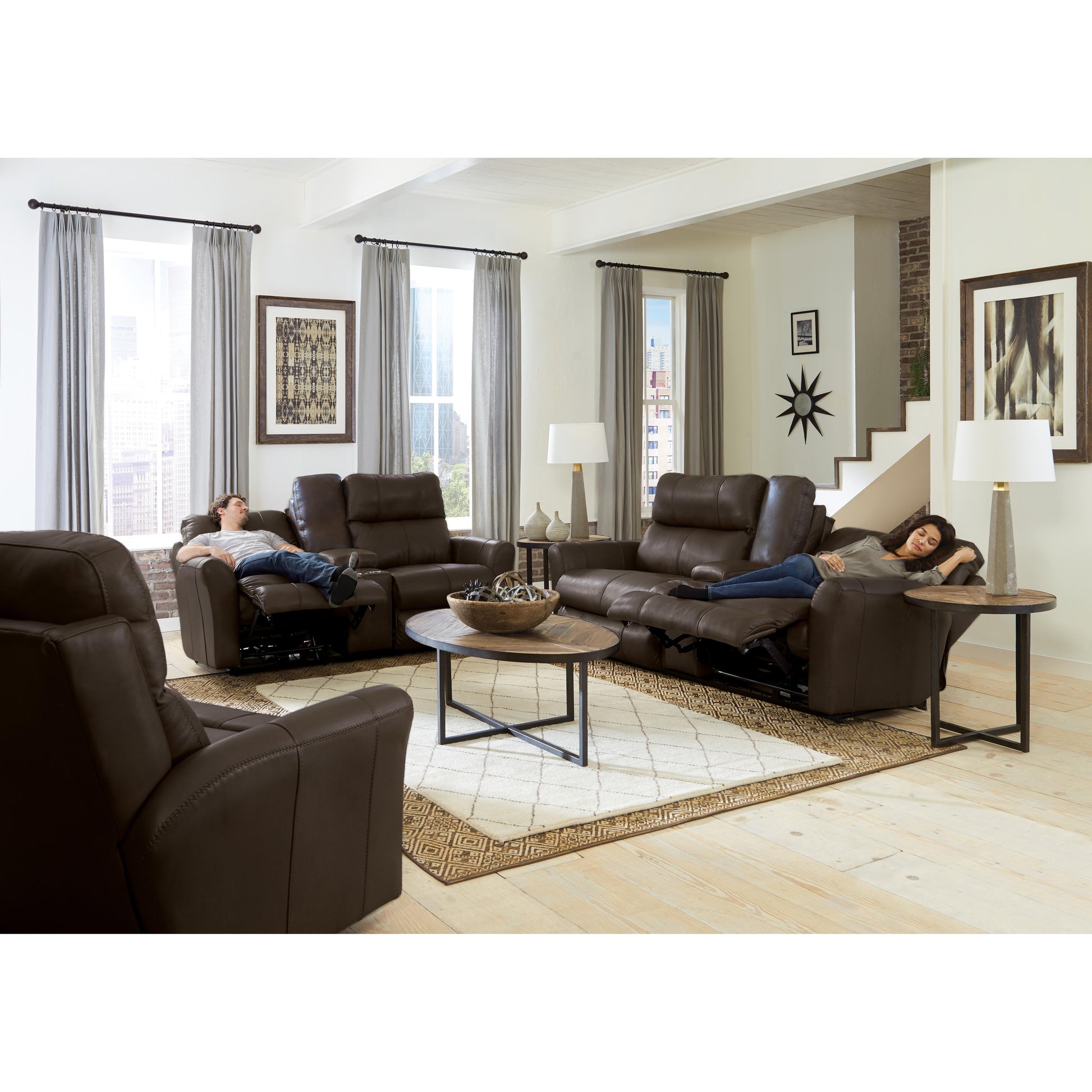  Catnapper Mara Power Reclining Leather Match Sofa 874751 1225-09/3025-09 IMAGE 5