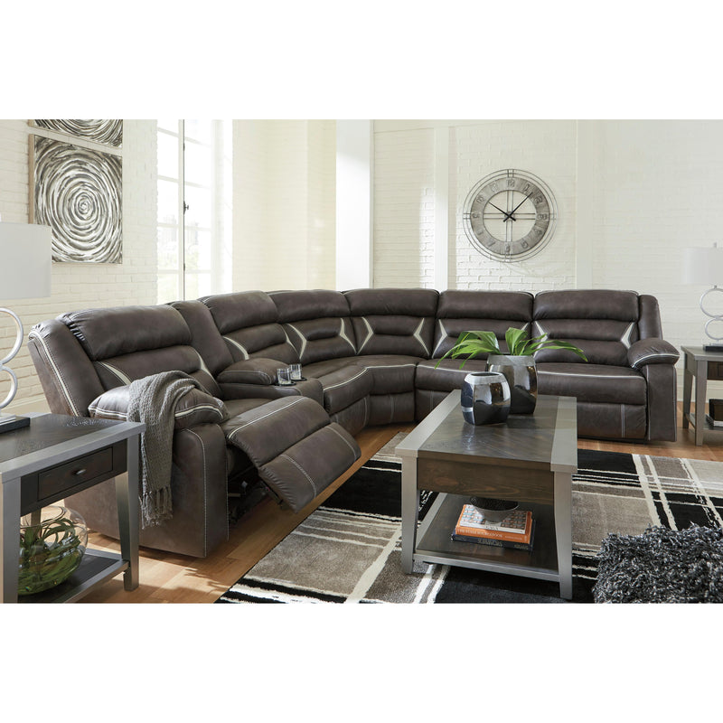 Signature Design by Ashley Kincord Power Reclining Leather Look 4 pc Sectional 1310459/1310477/1310446/1310462 IMAGE 8