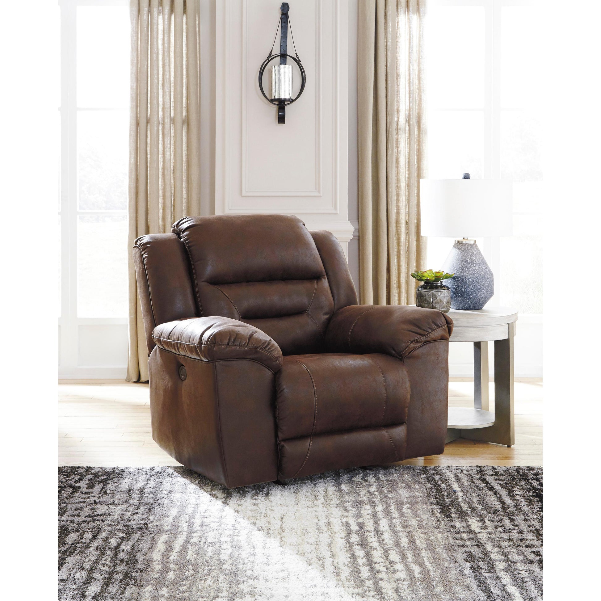 Signature Design by Ashley Stoneland Power Rocker Leather Look Recliner 3990498 IMAGE 5