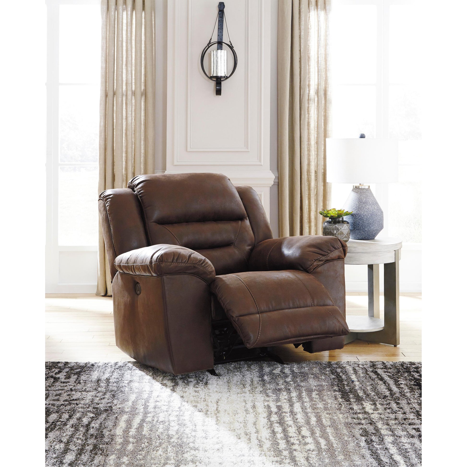Signature Design by Ashley Stoneland Power Rocker Leather Look Recliner 3990498 IMAGE 6