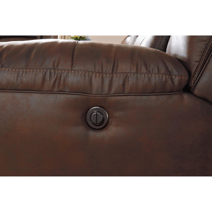 Signature Design by Ashley Stoneland Power Reclining Leather Look Loveseat with Console 3990496 IMAGE 5